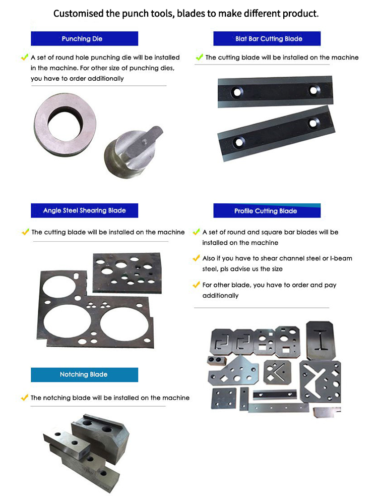 Hydraulic Ironworker 25 Ton Hand Tools Hydraulic Combined Punching And Cutting Machine Hydraulische ijzerbewerker 25 ton handgereedschap Hydraulische gecombineerde pons- en snijmachine