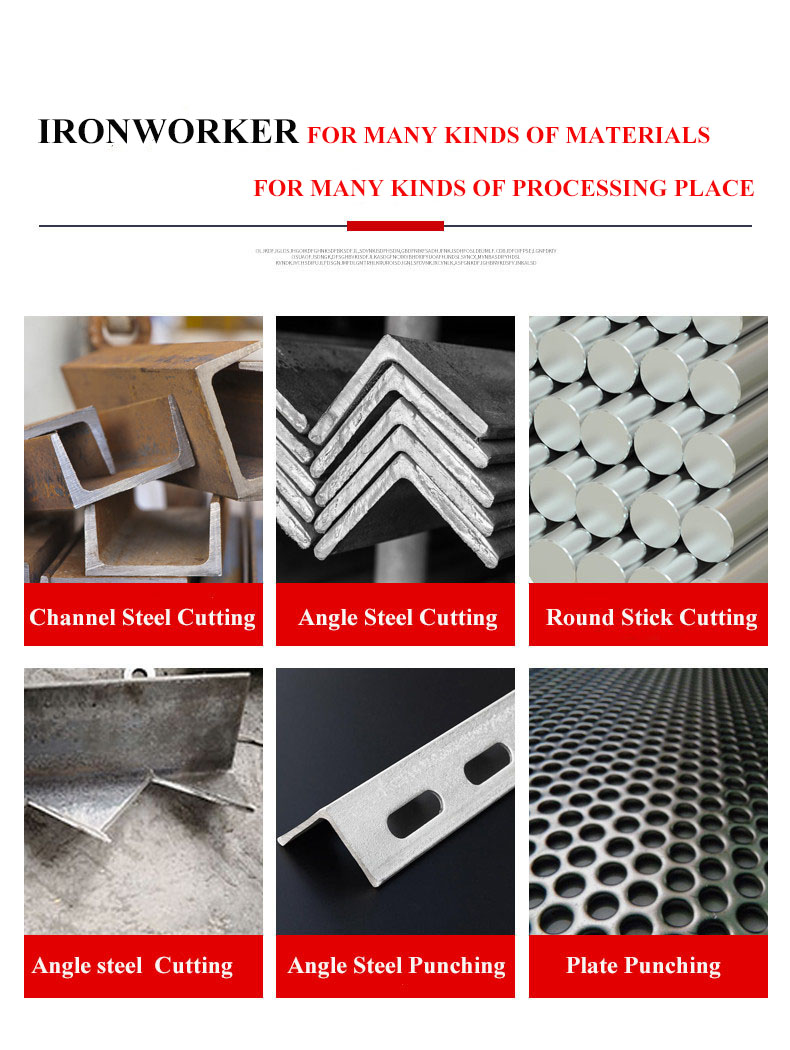 Hydraulic Ironworker 25 Ton Hand Tools Hydraulic Combined Punching And Cutting Machine Hydraulische ijzerbewerker 25 ton handgereedschap Hydraulische gecombineerde pons- en snijmachine