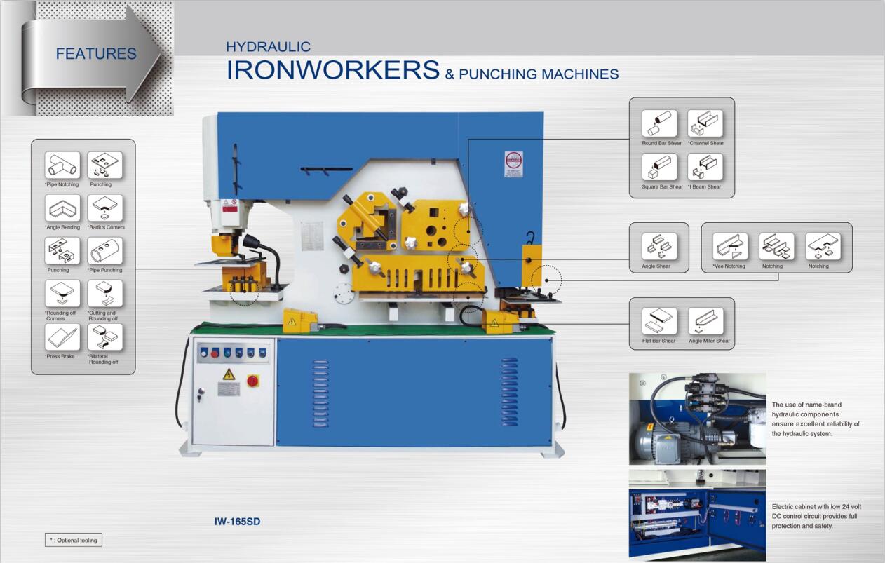 Metal Hydraulic IronWorker Machine Punching And Shearing Machine Metalen Hydraulische IronWorker Machine Pons- en knipmachine