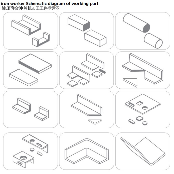 Q35y-serie hydraulische ijzerbewerker knip- en ponsmachine