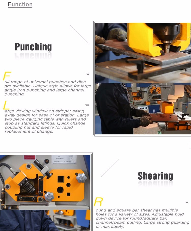 Q35y-serie multifunctionele hydraulische ijzerarbeider gecombineerde knip- en ponsmachine